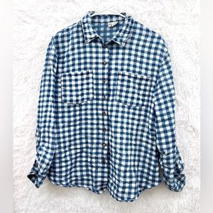 PassPort plaid button down top 1X
